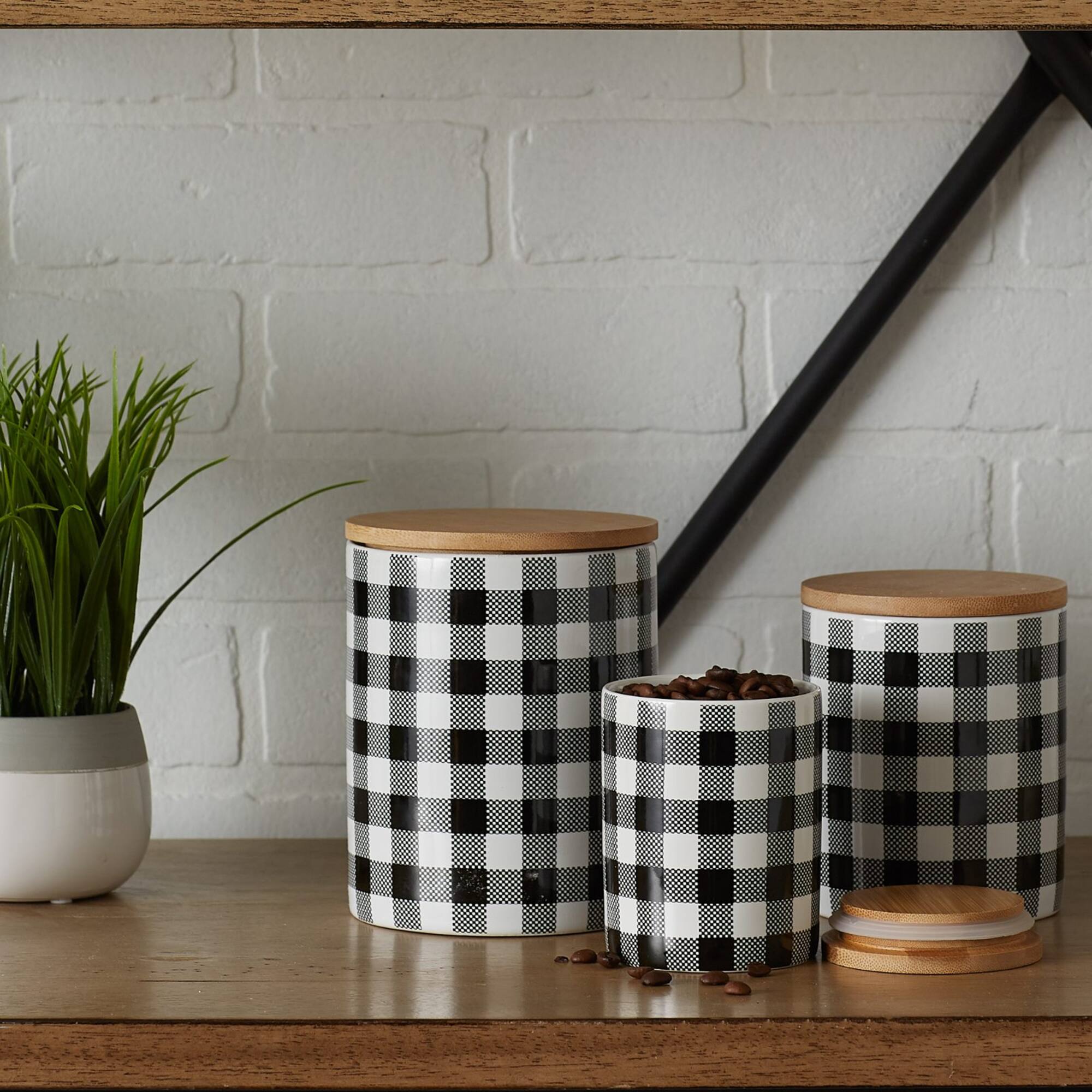 DII® Buffalo Check Ceramic Canister Set